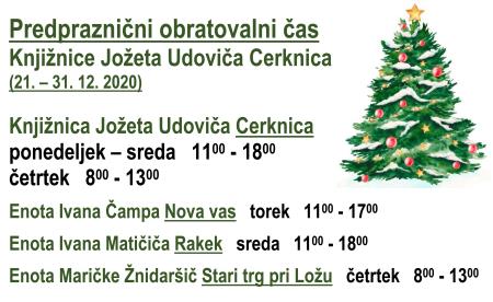 Predpraznični obratovalni čas 2